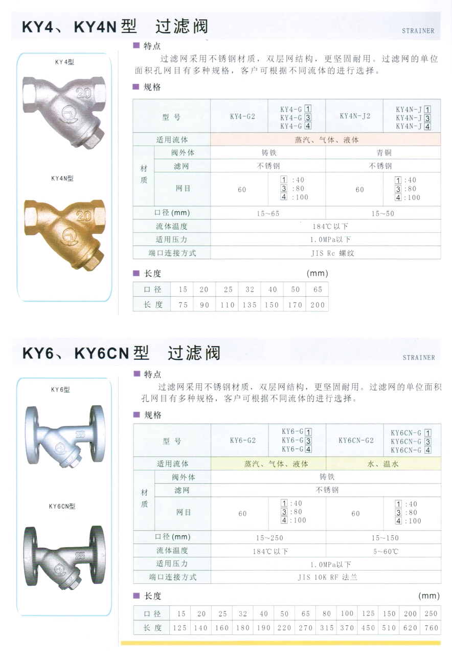 KY6CN型水用過濾器